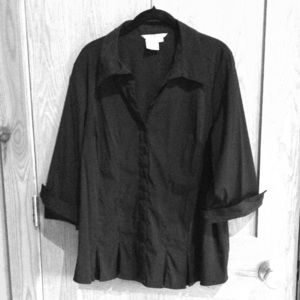 Fred David blouse with pleated bottom